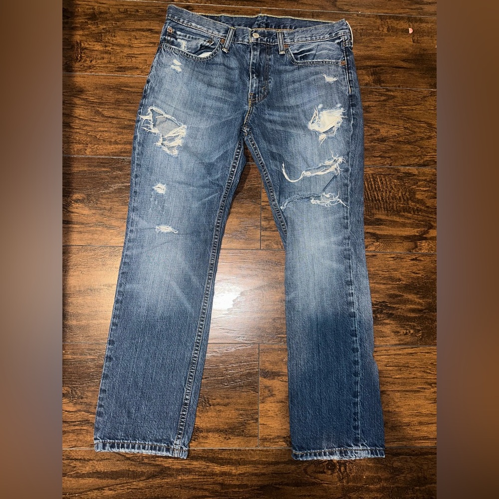 Levi's Light Blue Distressed 511 Jeans
